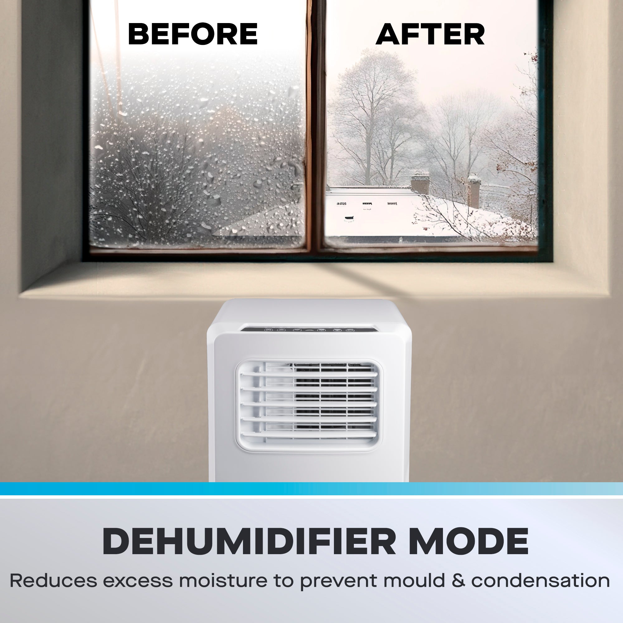 Daewoo 3-in-1 Portable Air Conditioner with Fan & Dehumidifier, 9000 BTU