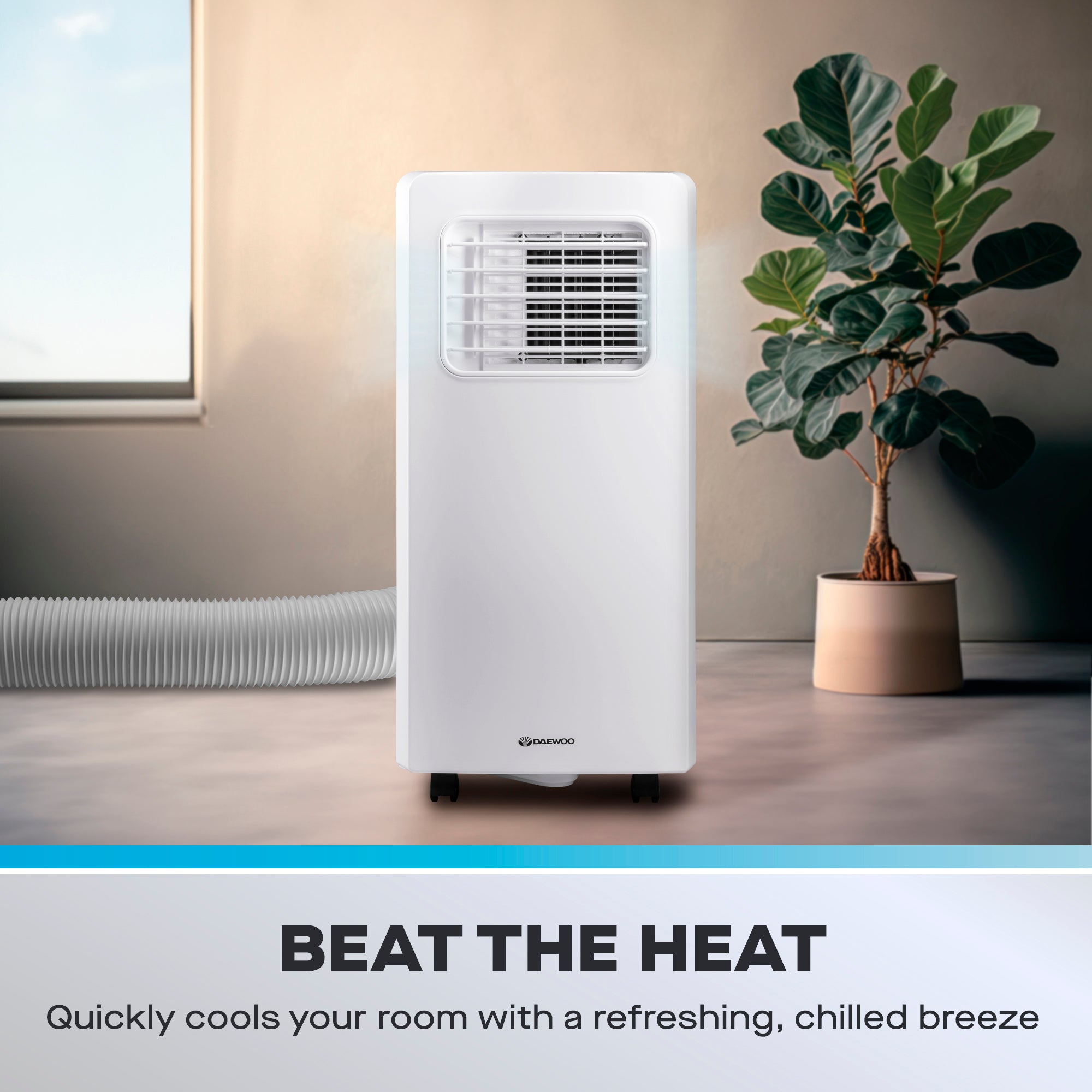 Daewoo 3-in-1 Smart Wi-Fi Portable Air Conditioner with Fan & Dehumidifier, 9000 BTU