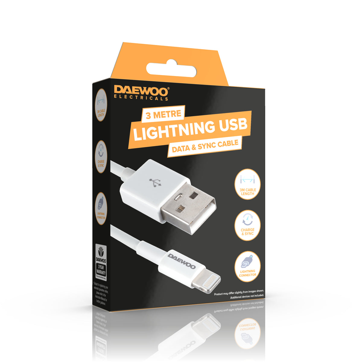 3 Metre USB To 8 Pin Lightning Charge Cable