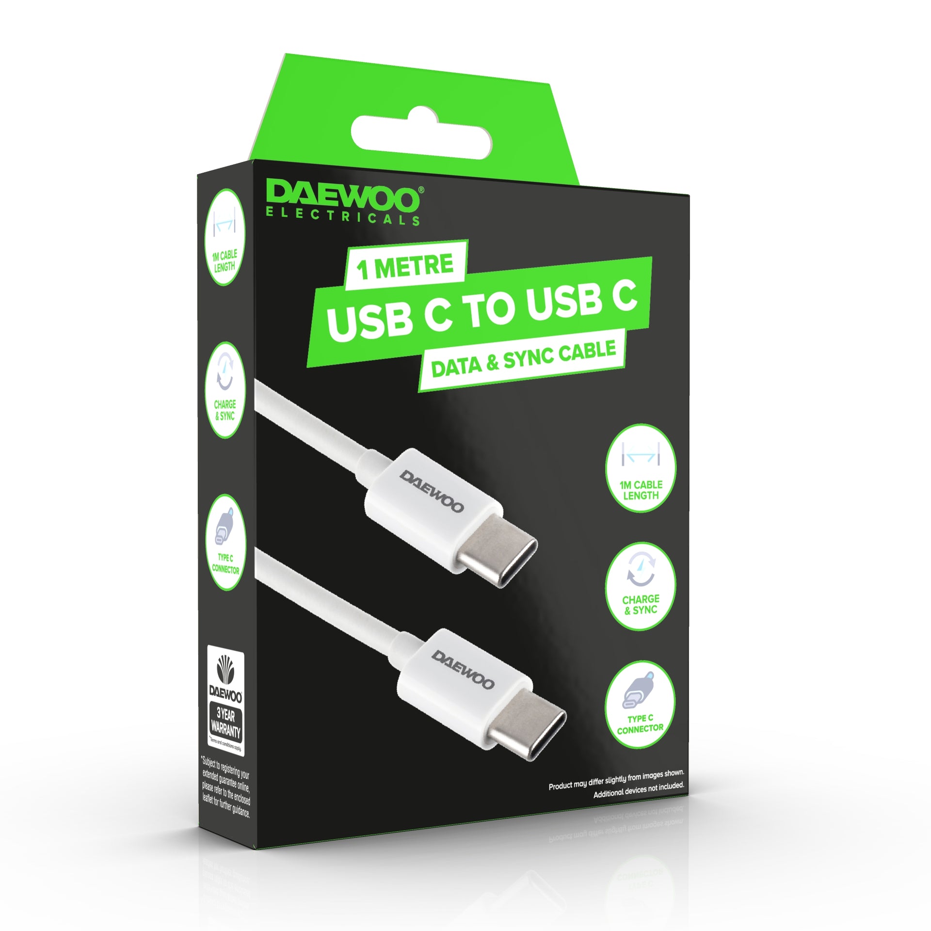 1 Metre USB C to USB C Charge Cable