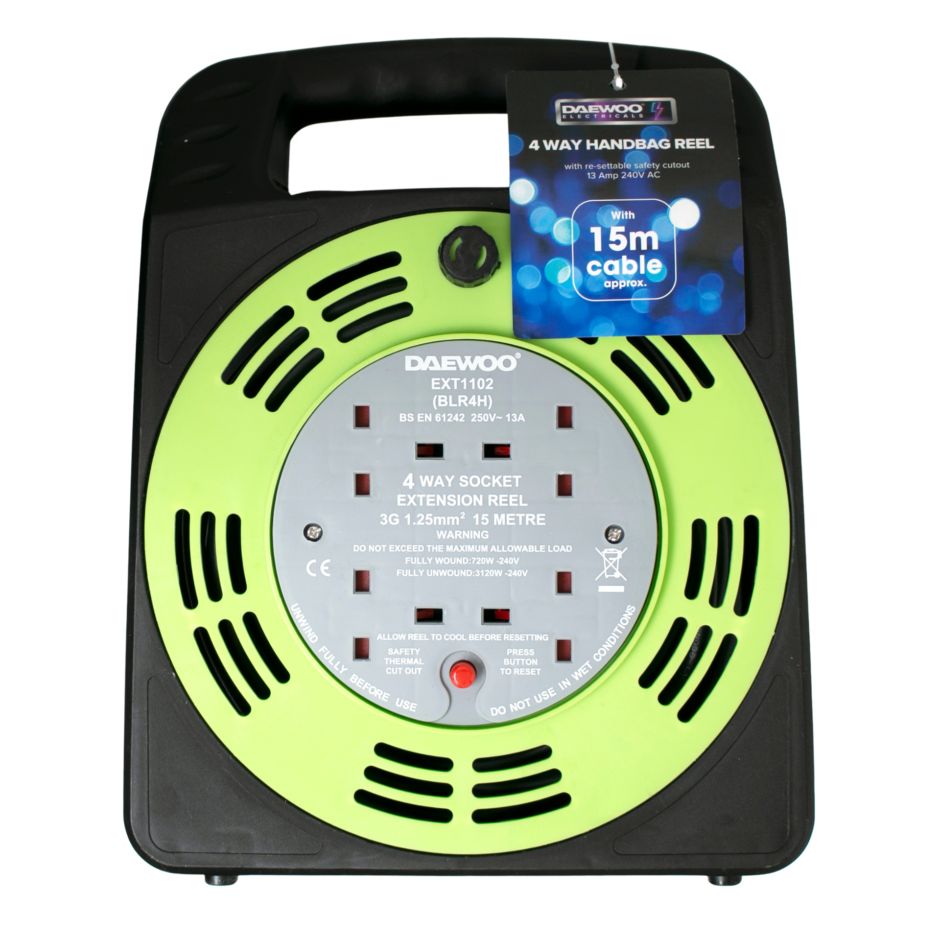 4 Way 15m Handbag Extension Reel
