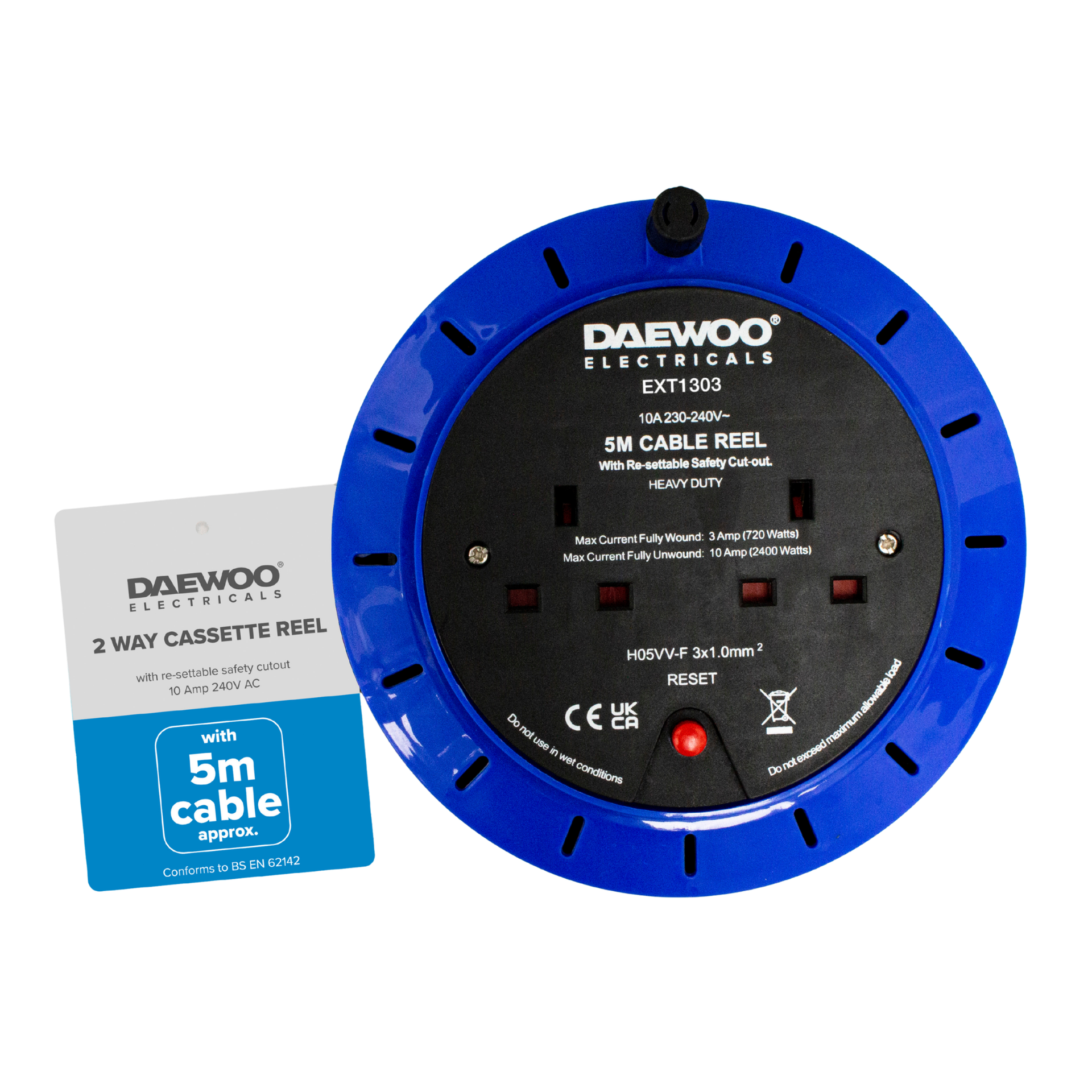 2 Way 5m Cassette Extension Reel