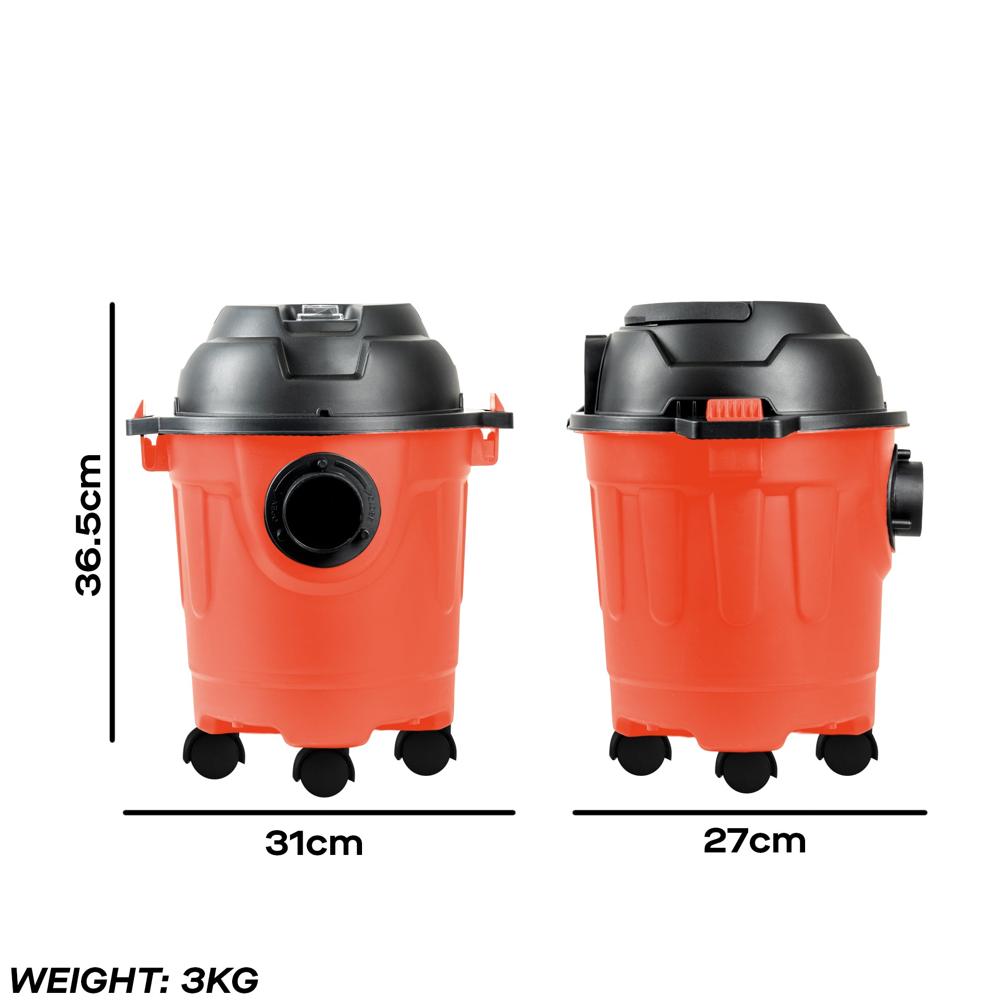 Daewoo 10L Red Wet & Dry Cylinder Vacuum Cleaner, 1000W