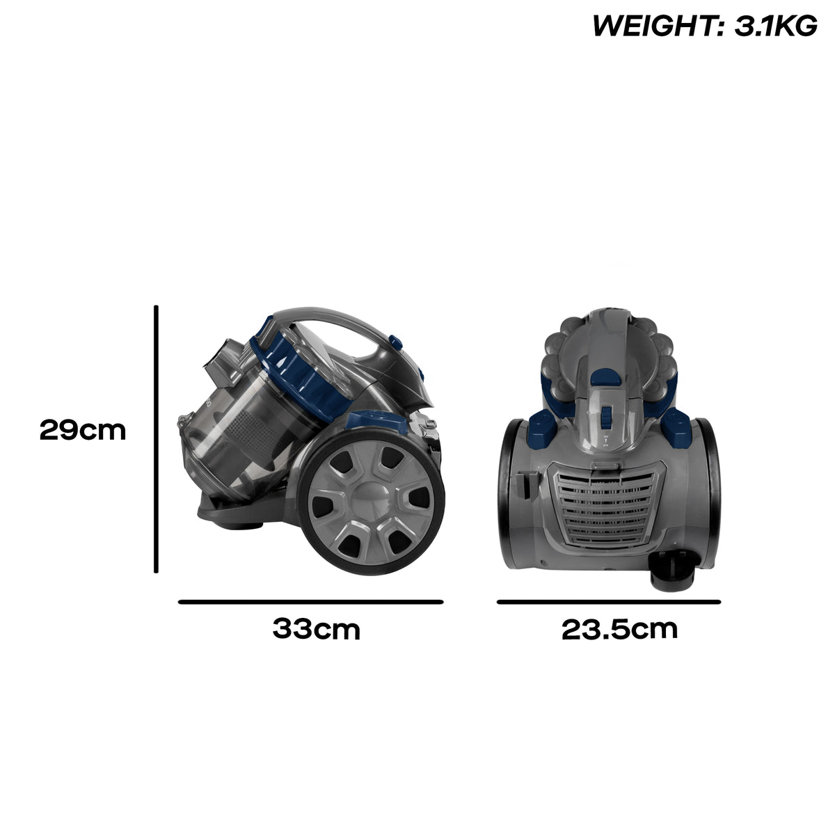 Daewoo 2L 700W Bagless Tornado Cylinder Vacuum Cleaner