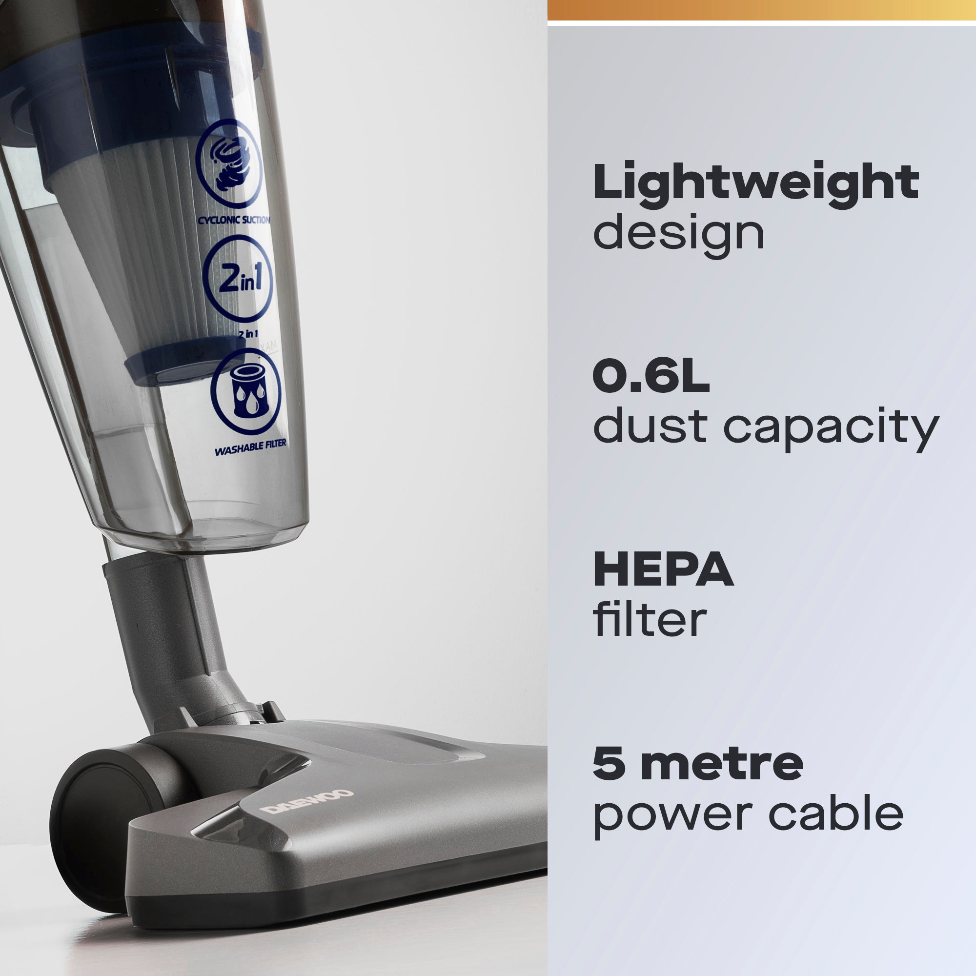 Daewoo Tornado Essential 600W 2-in-1 Corded Vacuum Cleaner