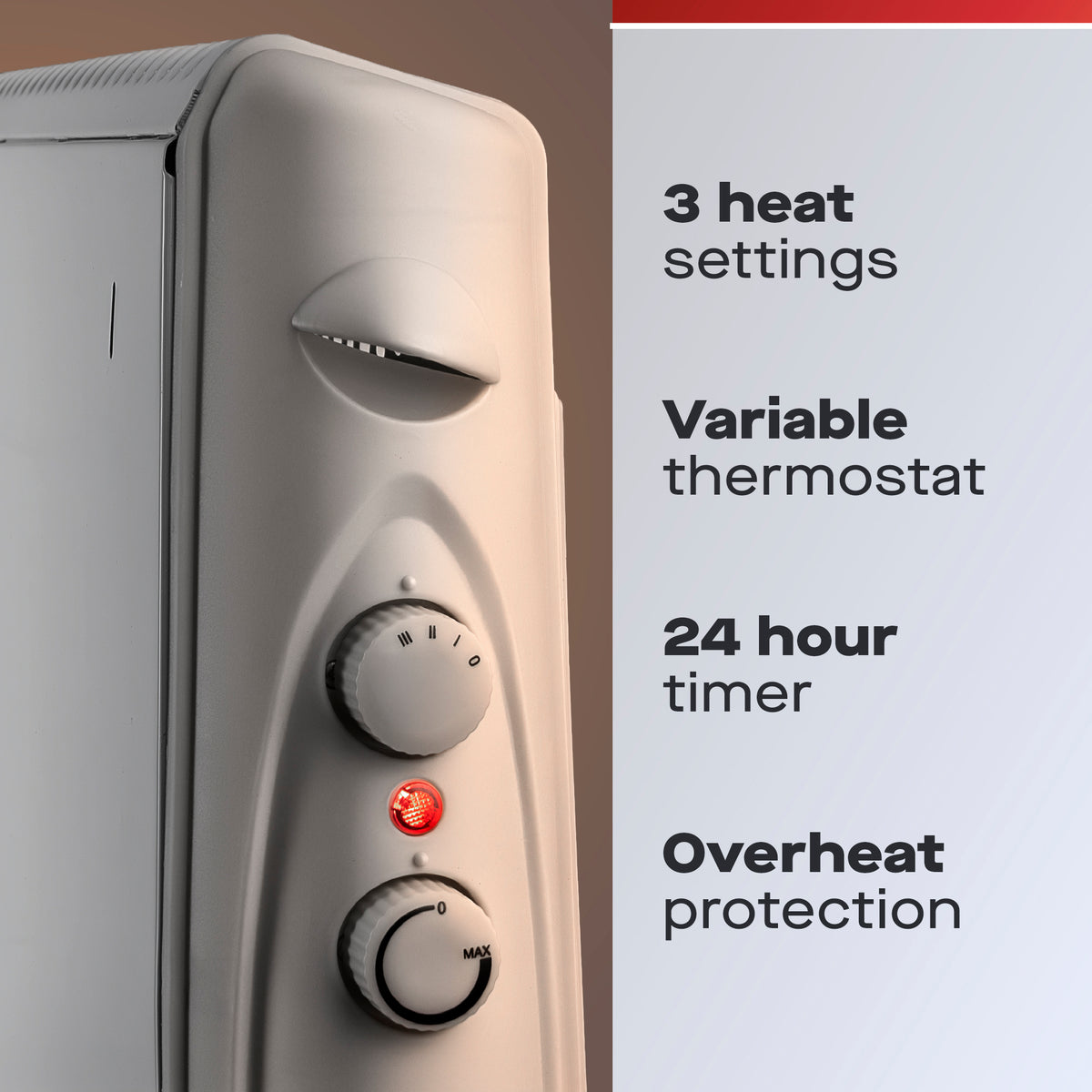 Daewoo 2000W Convector Heater with 3 Heat Settings & Timer