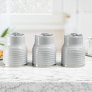 Daewoo Sienna Grey Set Of 3 Tea, Coffee, Sugar Canisters