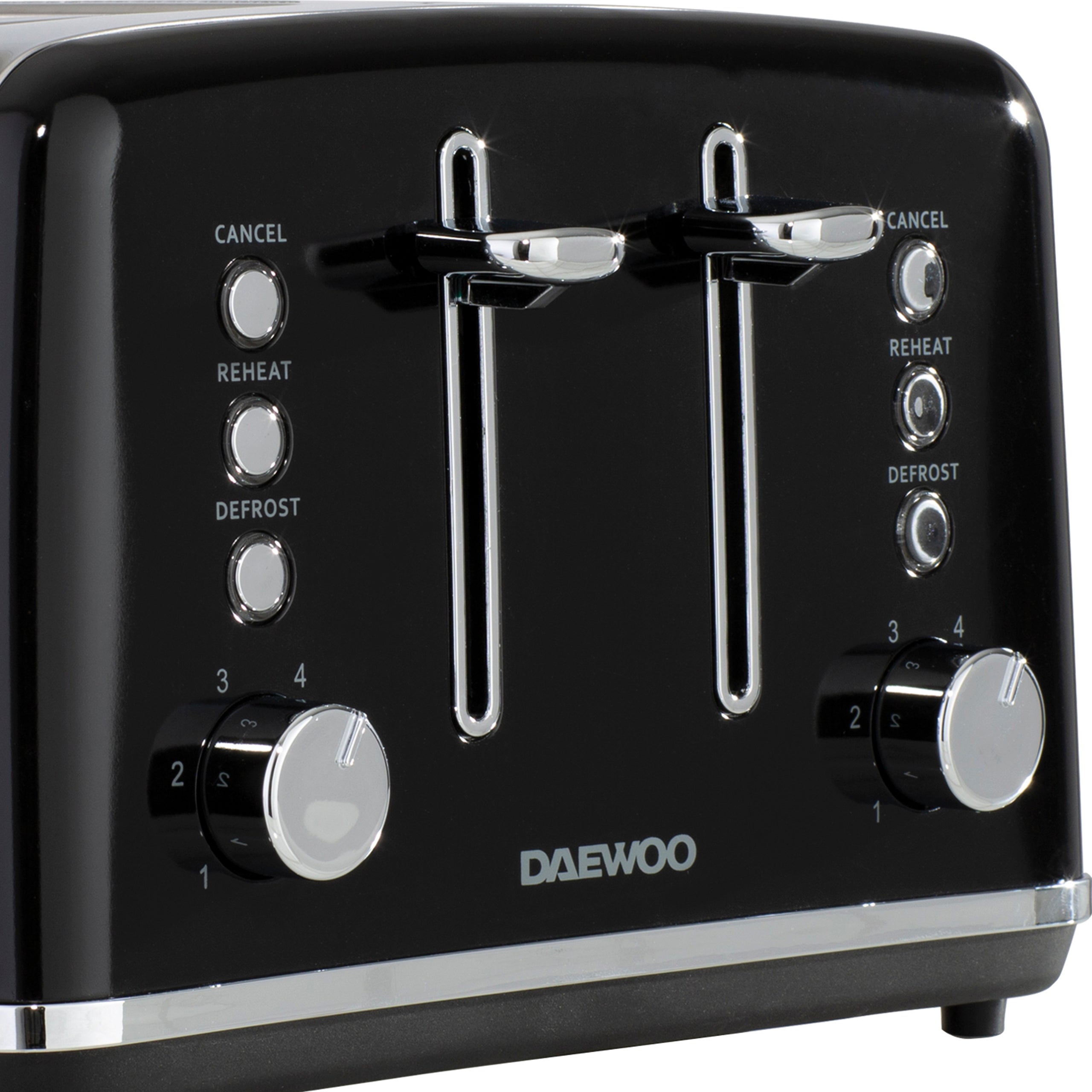 Daewoo Black Kensington Jug Kettle & 4-Slice Toaster Set
