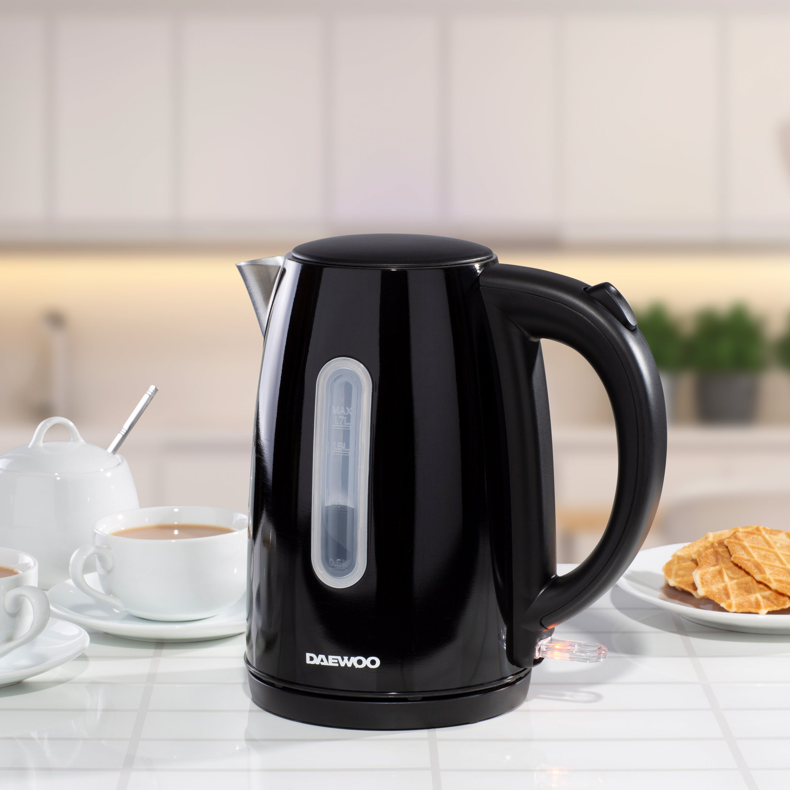 Daewoo Black Kensington 1.7L Jug Kettle