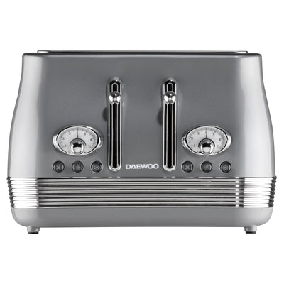 Daewoo Smoked Grey Denver 4-Slice Toaster