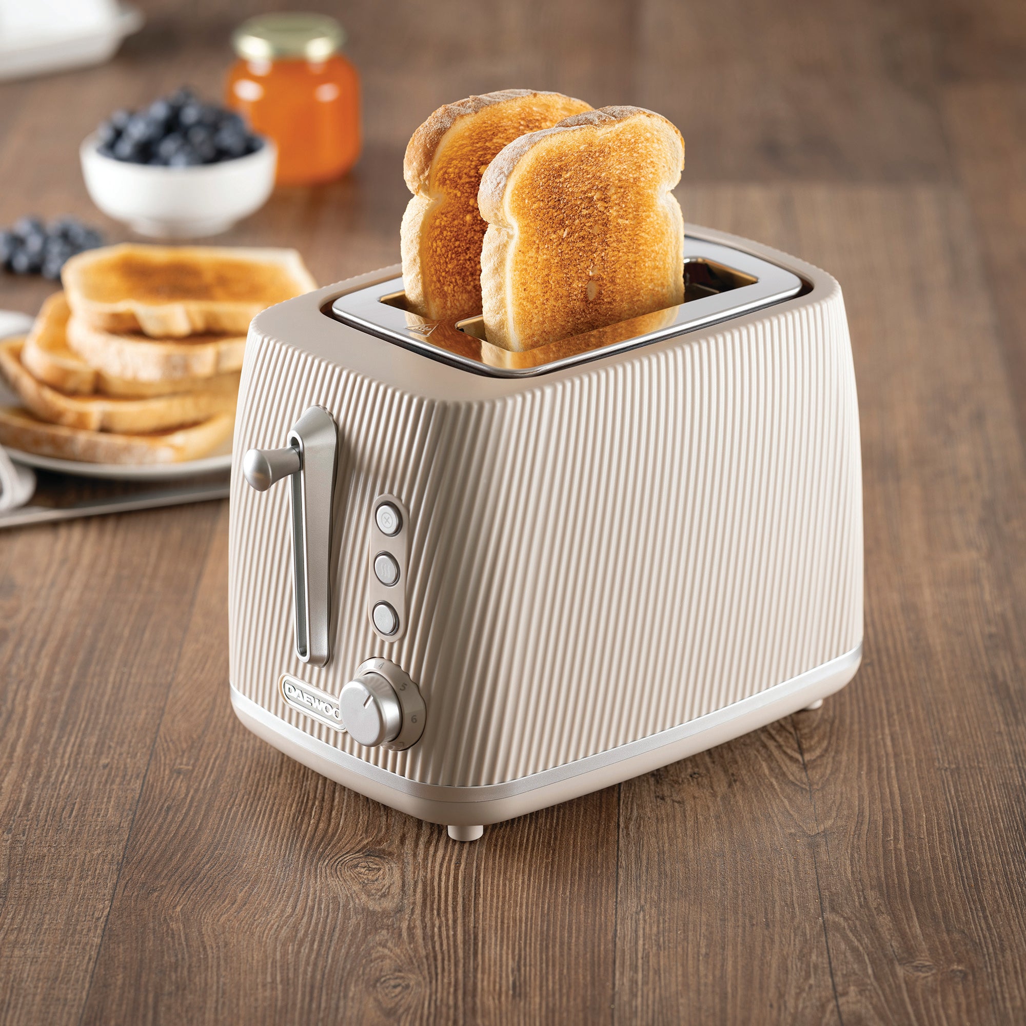 Daewoo Taupe Cascade 2 Slice Toaster