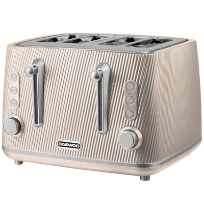 Daewoo Taupe Cascade 4 Slice Toaster
