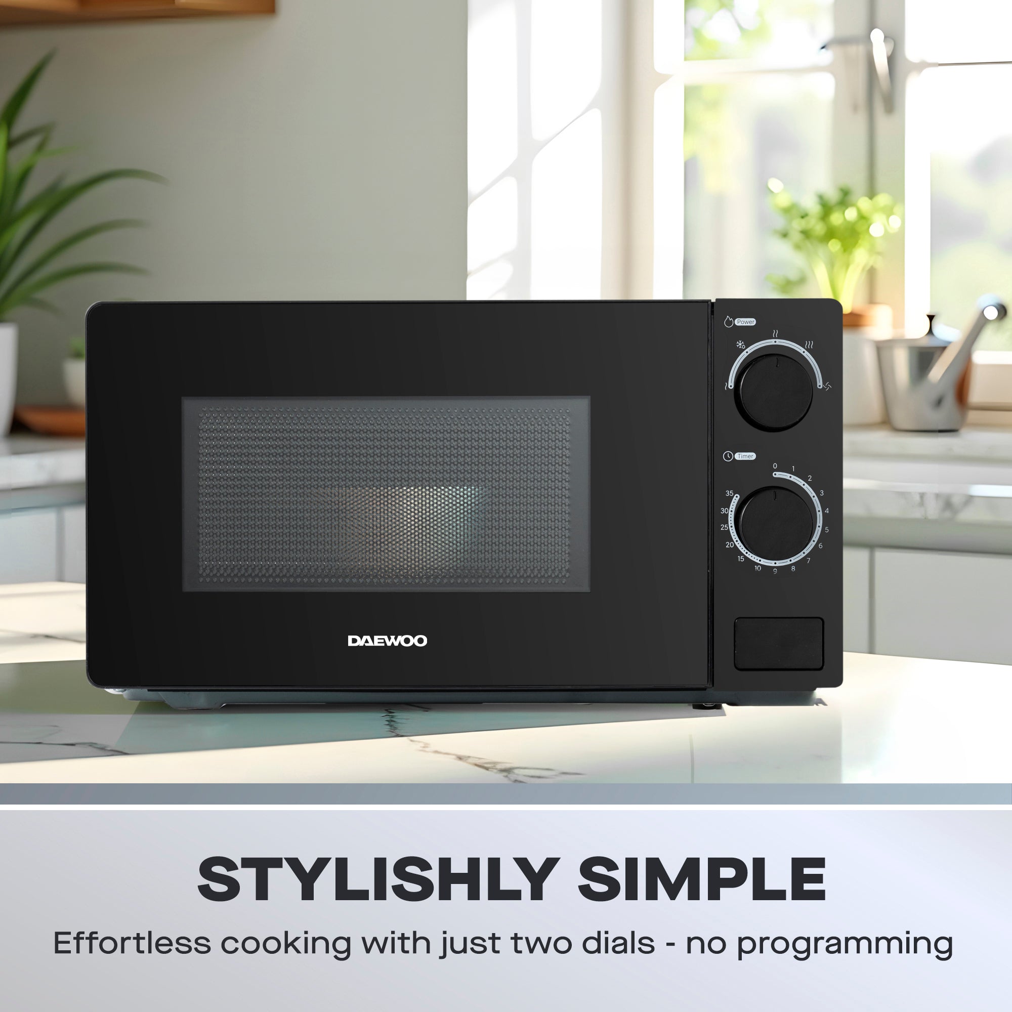 Daewoo 20L Black 700W Microwave