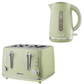 Daewoo Sage Green Cascade Jug Kettle & 4-Slice Toaster Set