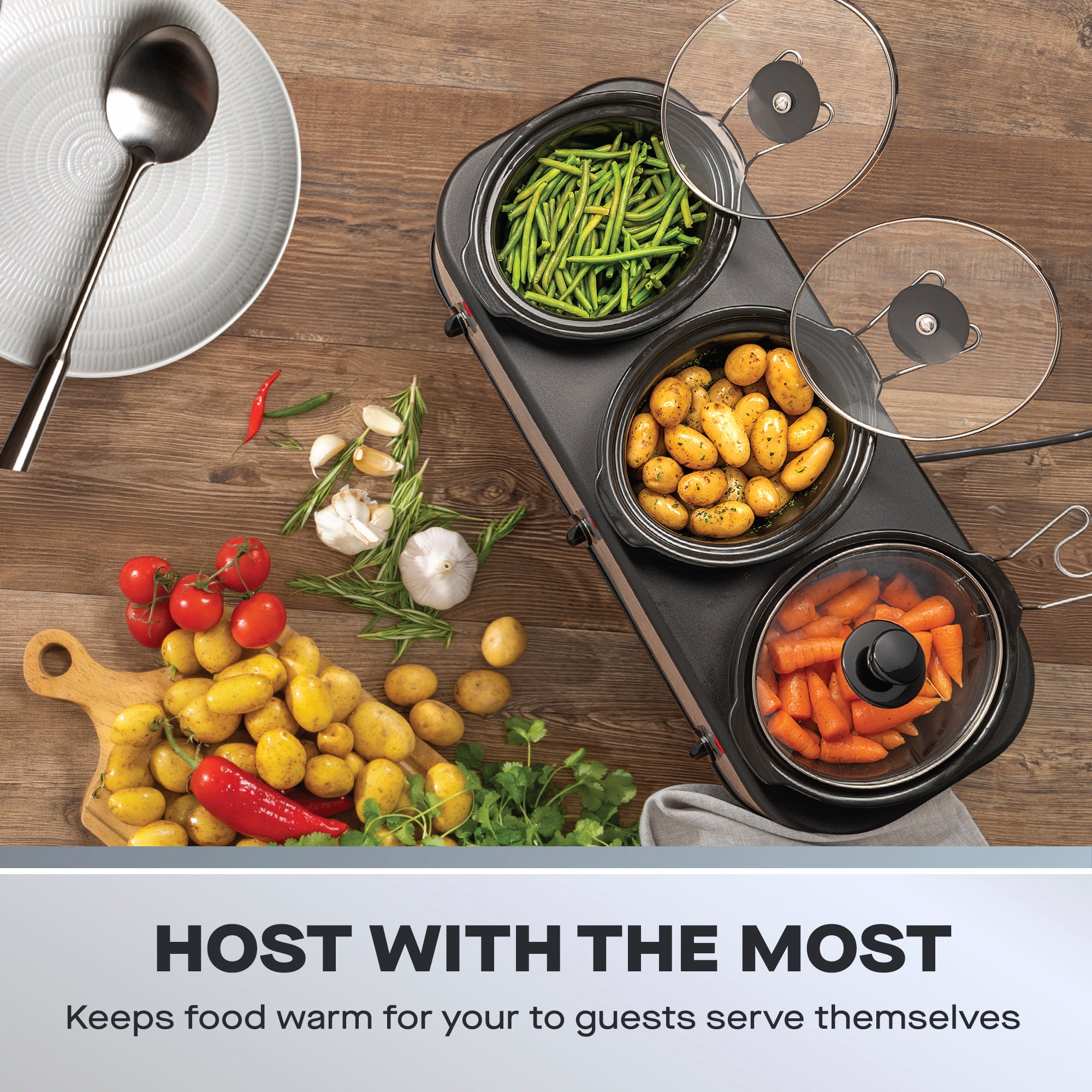 Daewoo Triple Slow Cooker 3 x 1.5L