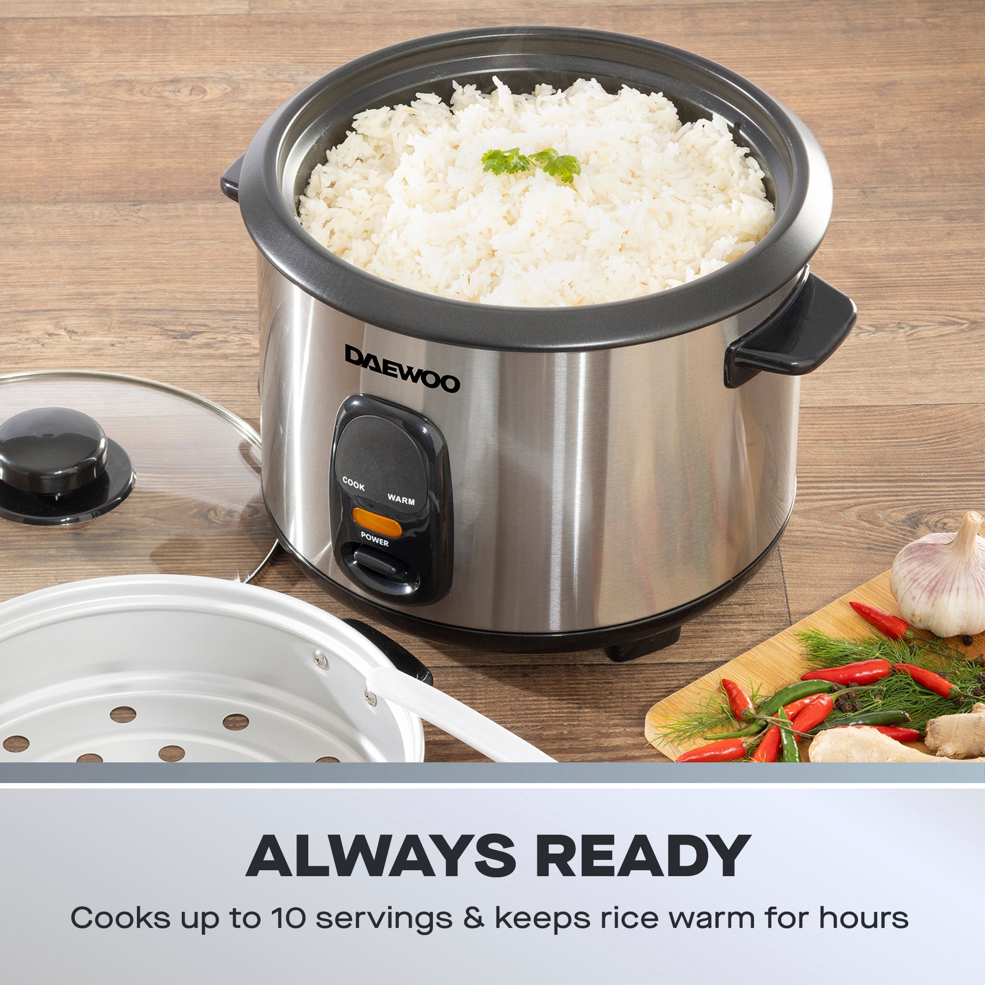 Daewoo 1.8L Rice Cooker & Food Steamer