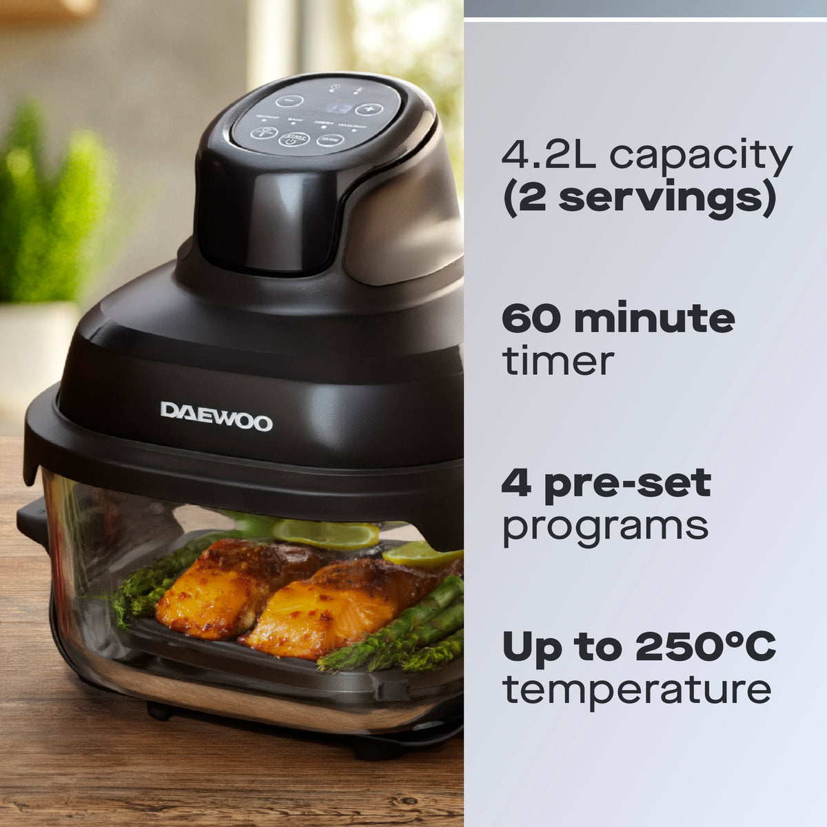 Daewoo Aeroglass 4.2L Glass Air Fryer