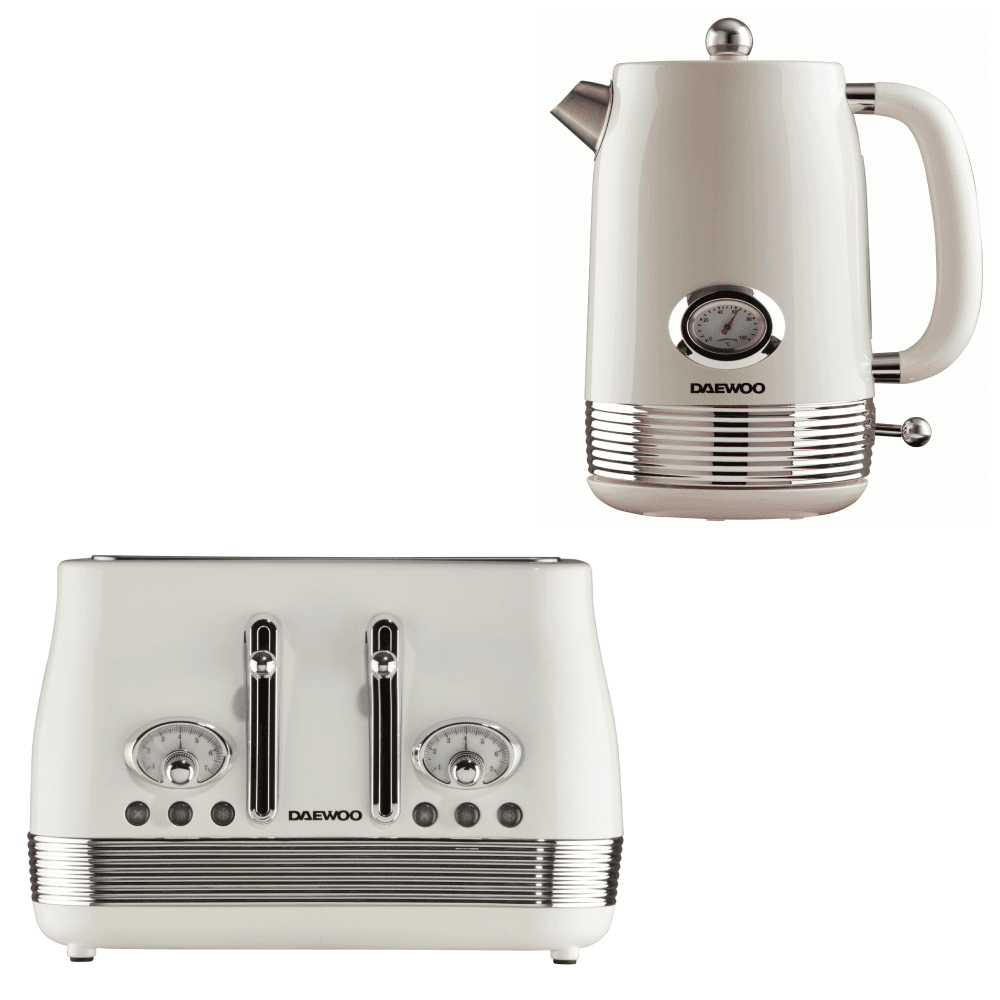 Buttermilk Denver Jug Kettle & 4 Slice Toaster Set