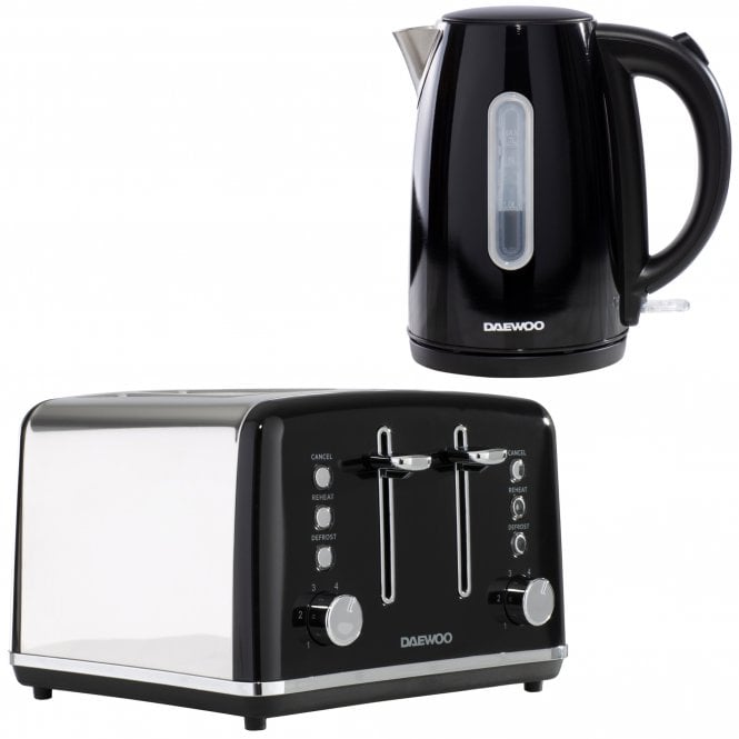 Daewoo Daewoo Black Kensington Jug Kettle & 4-Slice Toaster Set