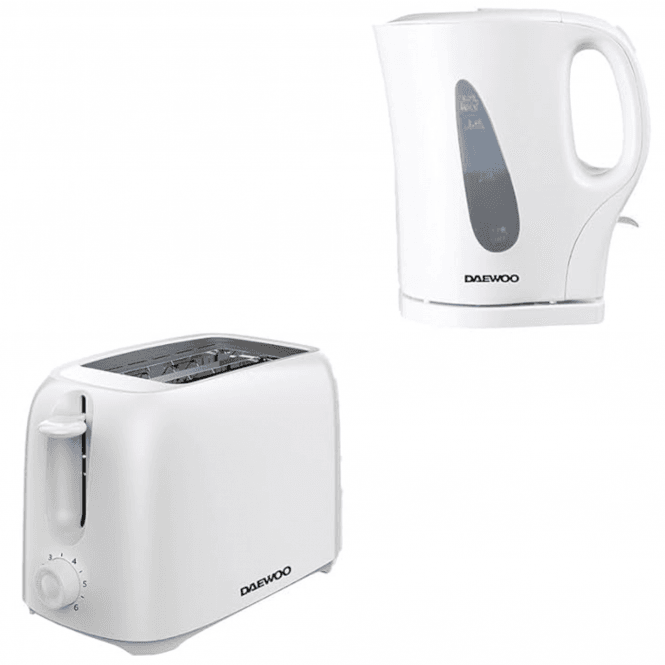 Daewoo Daewoo White Essentials 1.7L Kettle & Toaster Set